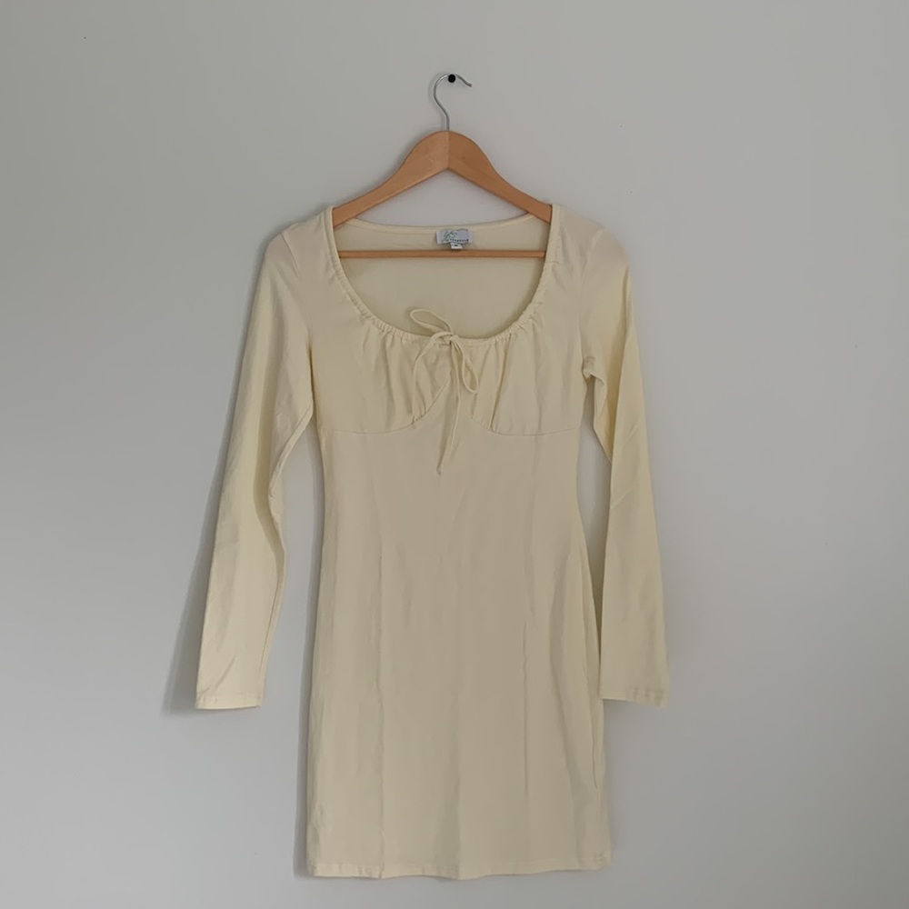 Yellow Fitted Dress by YesStyle size S